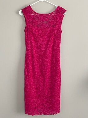 Calvin Klein Lace Sheath Dress - Pink